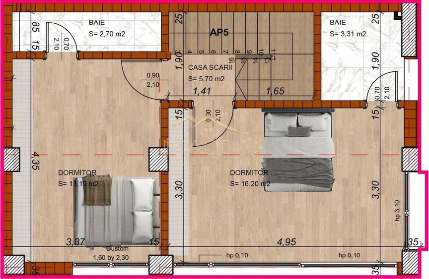 Apartament de vanzare 3 camere tip Duplex***Curte 110mp***Piata Domenii - 22