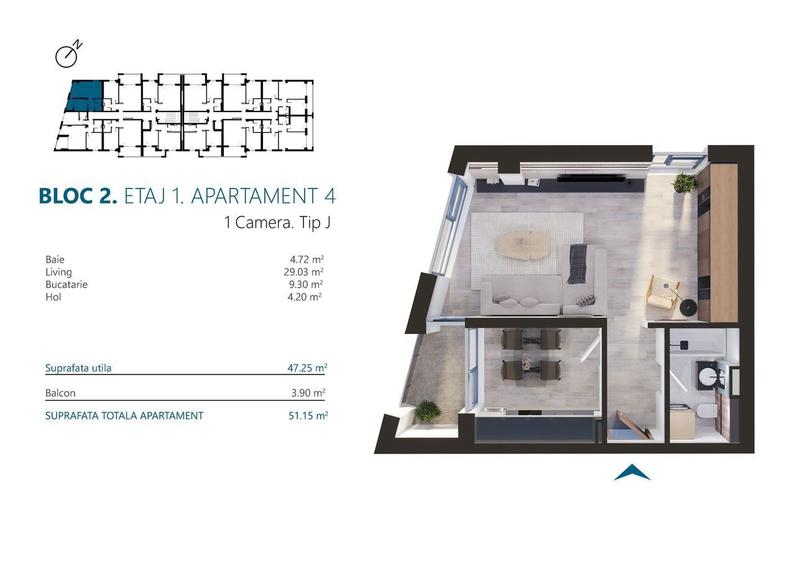 Comision 0-Dezvoltator vinde 1 camera, bloc cu lift, finisaje PREMIUM! - 1