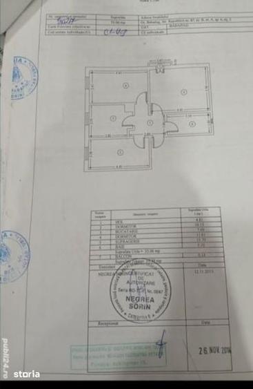 Apartament cu 3 camere în Central