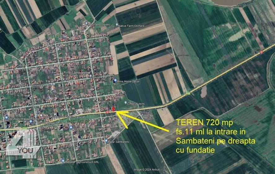 Teren intravilan 720 mp Sambateni, cu fundatie fs.11 ml - 18500 euro - 2