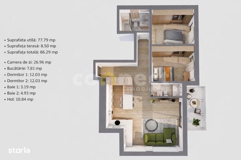 Apartament 3 camere de vanzare ,zona centrala - 4