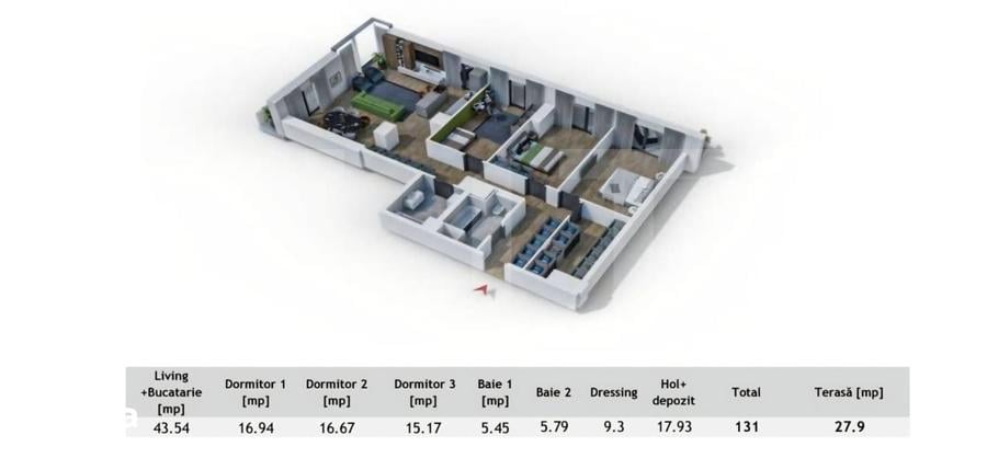 Apartament cu 4 camere în Central