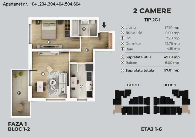 8 min Metrou Berceni | Apartament 2 camere | TVA 21 Inclus - 10