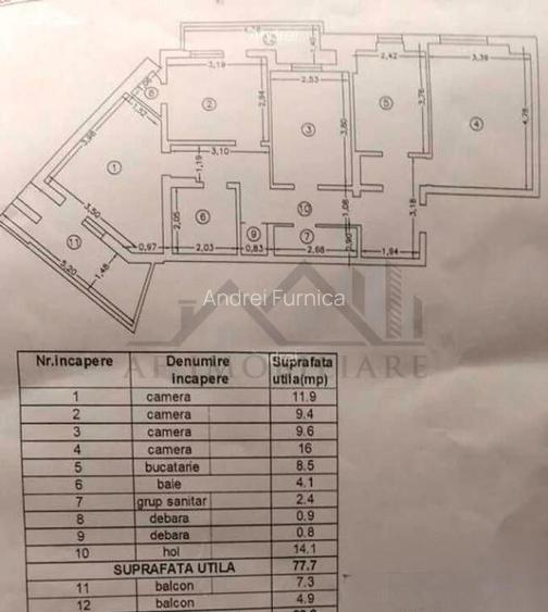 Apartament 4 camere Frumoasa - Lidl Apartament 4 camere Frumoasa - Lidl