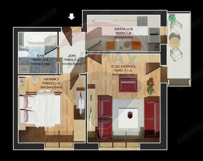 Apartament 2 camere, Prima Nufarul A5, loc parcare privat, de vanzare - 2