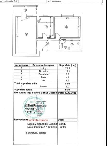 Apartament 2 camere 64 mp- complex City Nord an 2025- cu loc parcare ! - 5
