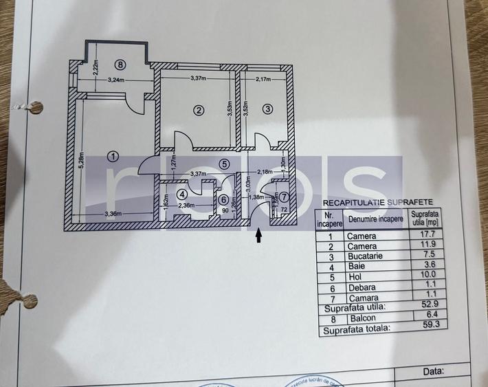 Apartament cu 2 camere decomandat, mobilat în Titan