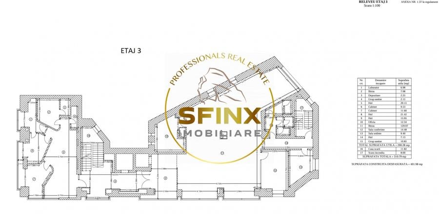 INCHIRIATA-Cladire S-P-5E+TERASA-UNIRII-2305mp-2 minute metrou UNIRII - 6