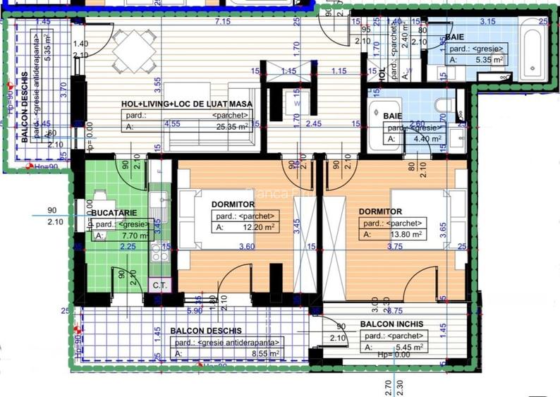 Apartament 3 camere, decomandat, 67.05mp, 1 Mai, zona Parc Nicolae Romanescu