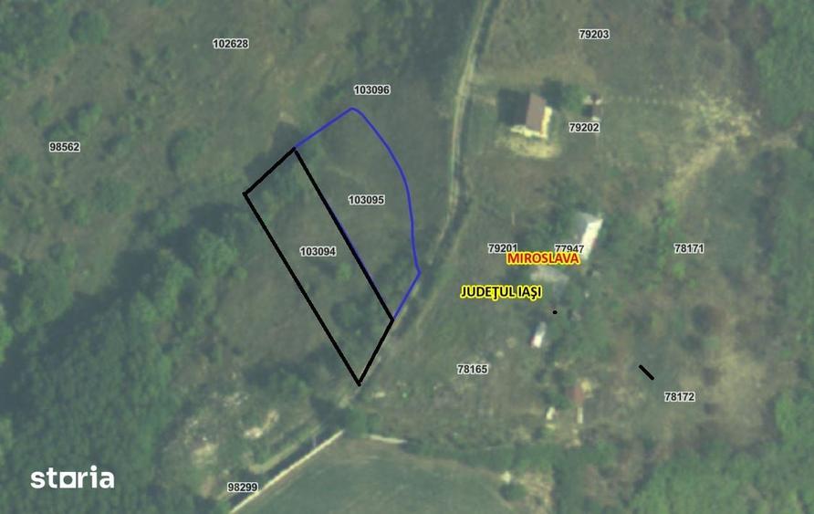 Teren de 1100 mp, în Miroslava