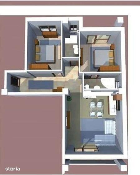 Apartament cu 3 camere decomandat în Găvana