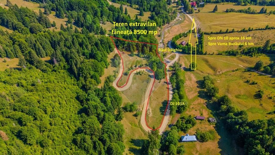 Teren 8500 mp, Valea Dalghiului - Dalghiu - vedere catre Ciucas - 3