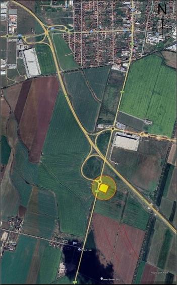 Teren intravilan cu potenzial Arad Sud, DN69, A1, Spălătorie, Service. - 2