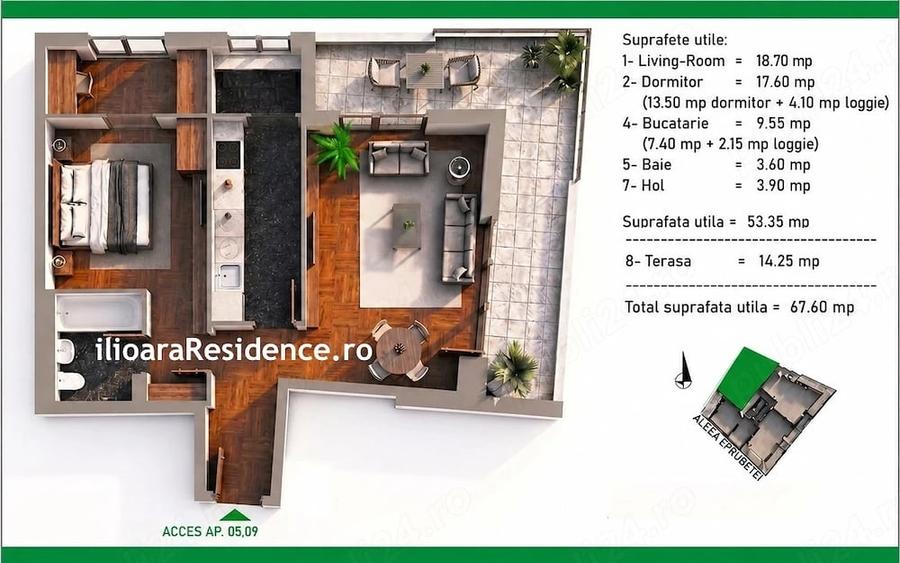 Apartament cu 2 camere decomandat în Nicolae Grigorescu