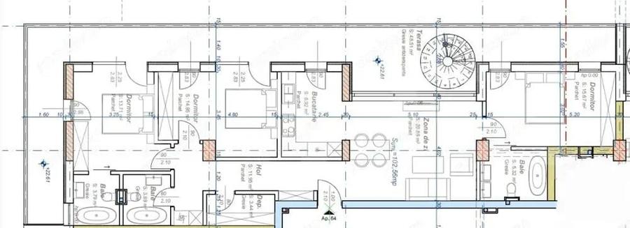 Apartament cu 4 camere, semidecomandat, 102 mp utili, zona Aradului - 2