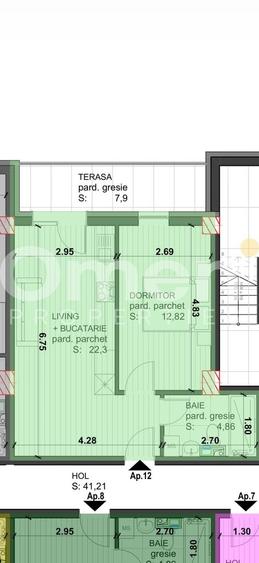 Apartament 2 camere de vânzare | Etaj 1 | Zona hotvon | Bloc nou - 7