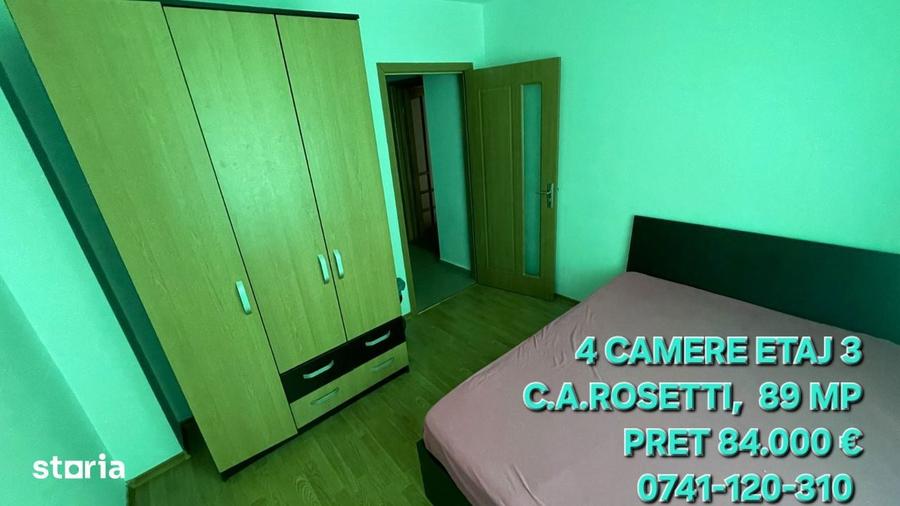 4 camere , etaj 3 ,C.A.Rosetti - 7