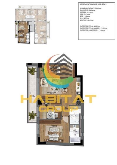 3 camere Palatul Parlamentului - Unirii - Bloc NOU - 10