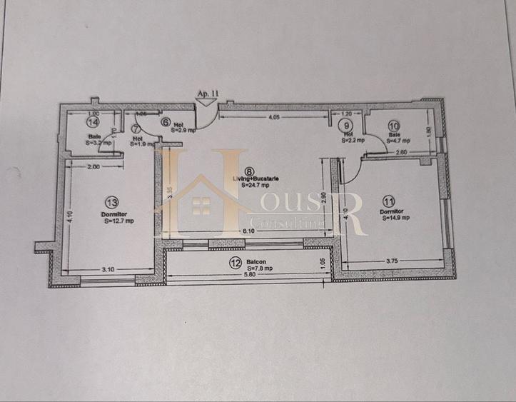 Apartament cu 3 camere semidecomandat, mobilat în Giroc
