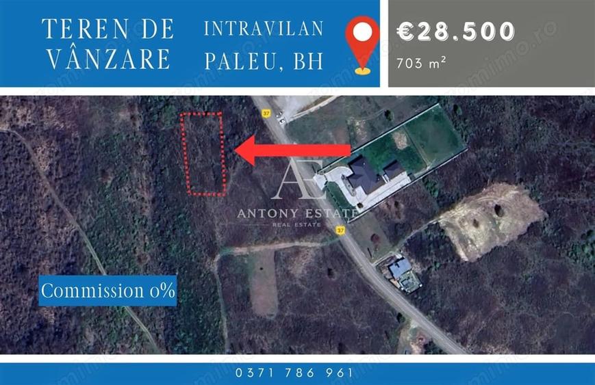 Teren de 703 mp, în Paleu