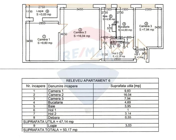 Apartament cu 3 camere semidecomandat în Tipografilor