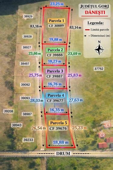 Parcele teren 450mp Botorogi,Danesti - 1