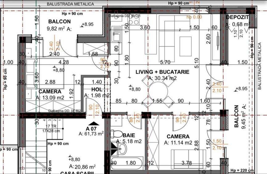 Apartament exclusivist cu panorama superba | 3 camere + 2 balcoane | Str. Oasului - 8