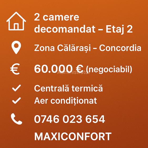 Vanzare 2 camere-Imobiliare MAXICONFORT