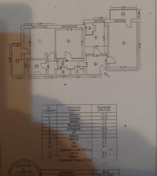 Apartament cu 3 camere decomandat în Central