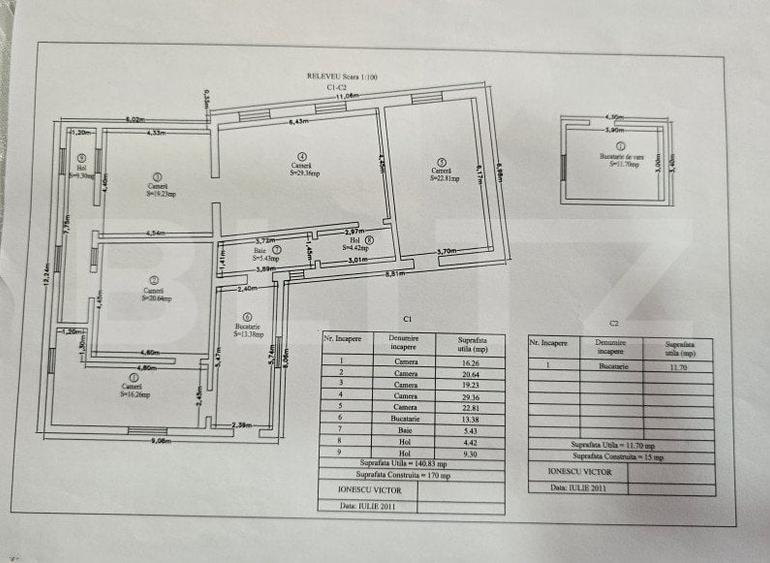 Casă individuală cu 5 camere cu Canalizare în Est