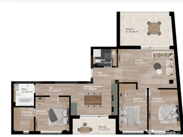 Apartament 4 camere, 100mp, finisat, zona Traian Vuia - 1