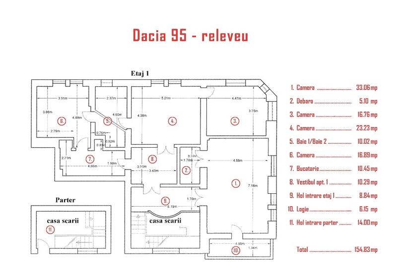 Apt 155mp in cladire monument istoric - Bd. Dacia - 7