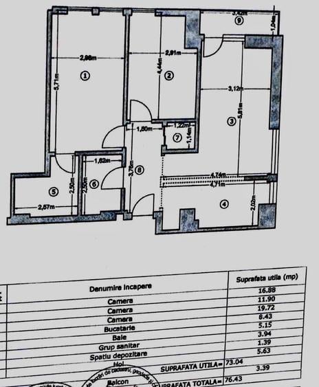 Apartament cu 3 camere decomandat în Drumul Taberei