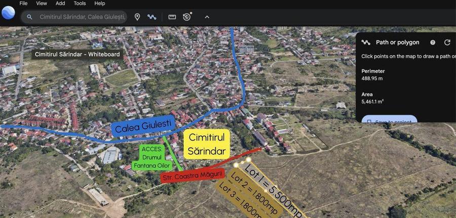 GIULESTI | Teren intravilan PUZ V3a2 3 loturi: 5500 + 180... - 3