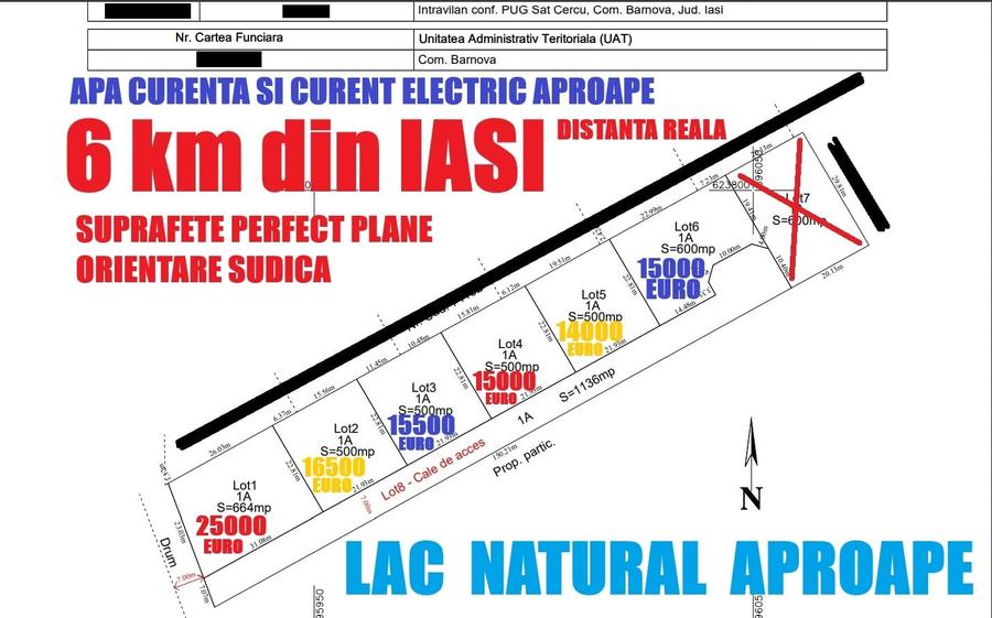 Bucium, 630 mp , 14000 euro,NUMAI 6 km din Iași, ZONĂ SUPERBĂ!!! - 2