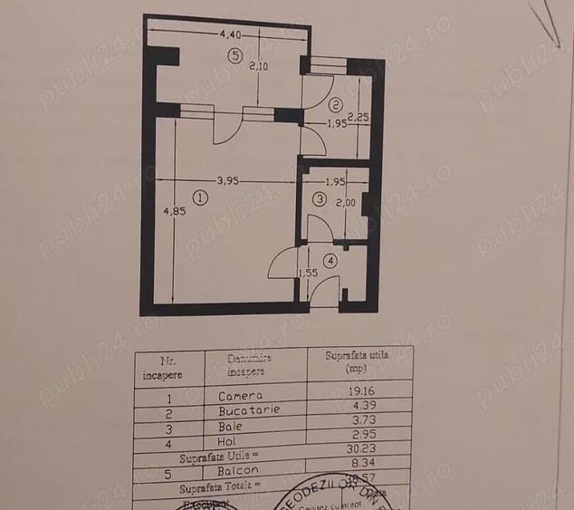garsoniera Eremia Grigorescu etaj1din6 ,39mp,,mobilata,utilata, 72000euro - 6