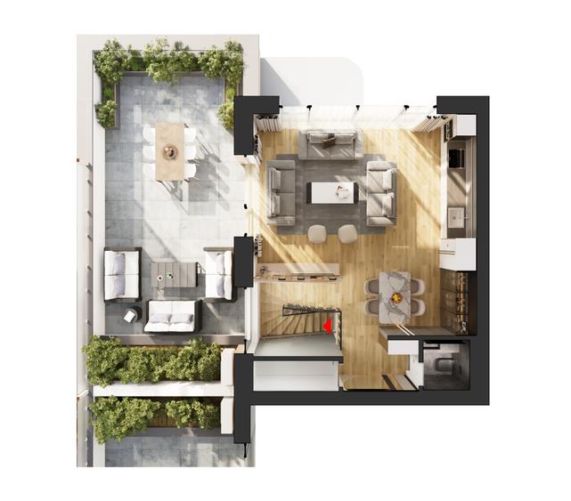 Duplex  cu terasa | Tip 2 | HILS Sunrise | Ansamblu cu Pre-certificare GREEN - 5