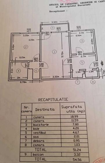 Apartament cu 2 camere semidecomandat în Moșilor