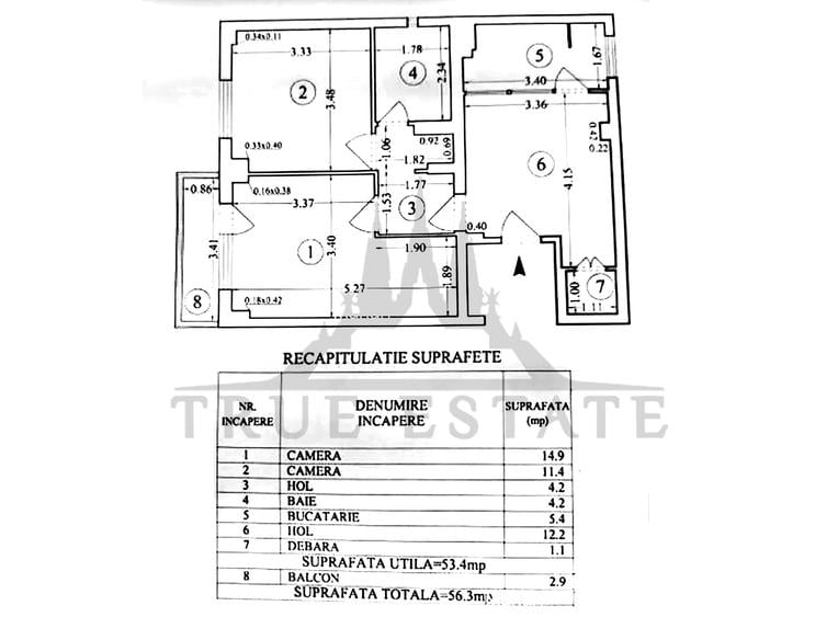 Apartament cu 2 camere decomandat în Moșilor