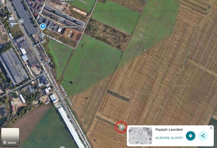 Teren agricol intravilan de 500 mp, în Popești-Leordeni