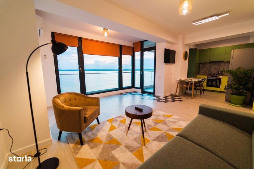 Garsoniera moderna de inchiriat Mamaia, zona Butoaie, vedere lac - 16