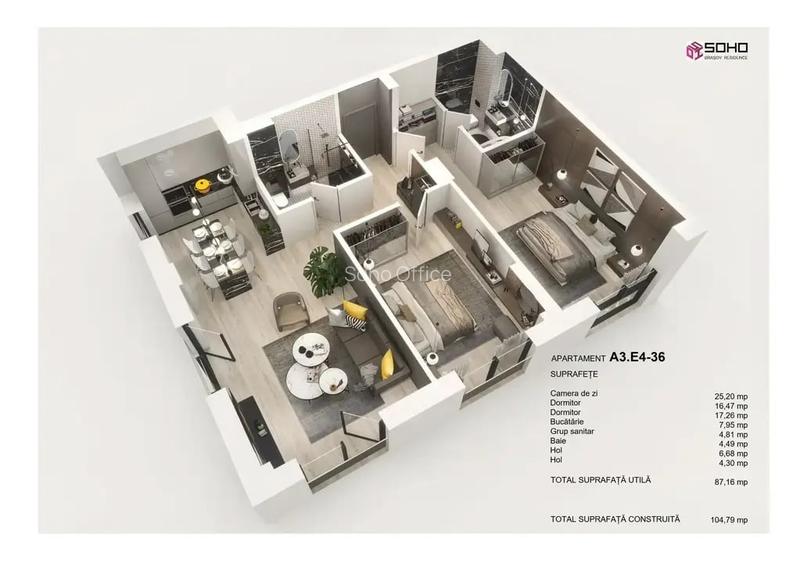 Apartament 3 camere, mare, avans 15% Apartament 3 camere, mare, avans 15%
