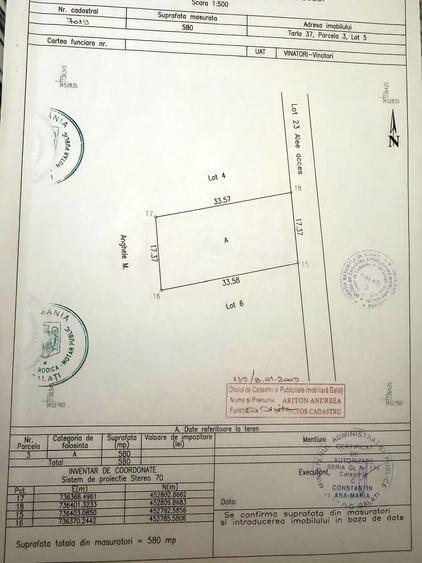Teren Construcții intravilan de 590 mp, în Vânători