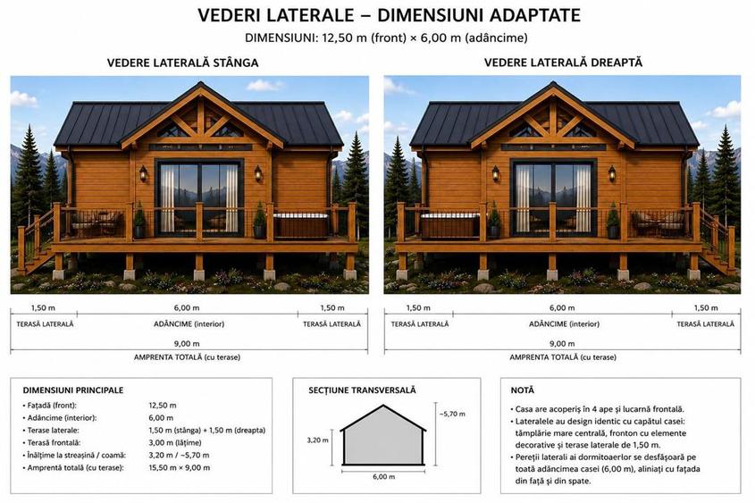 Casă cu 3 camere cu Teren 1000 Mp în Bran