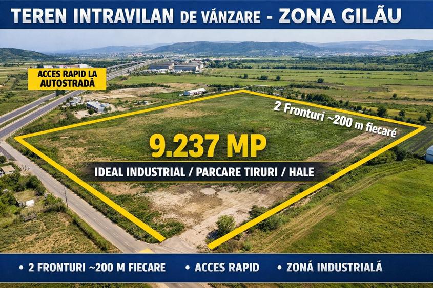 Teren intravilan 9.237 mp de vânzare – Gilău | Ideal industrial / logistic - 1