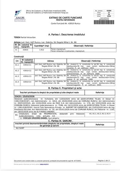 Casă cu 3 camere în Dobrița