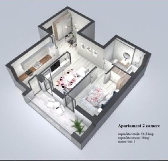 Apartament 2 camere mobilat Str Apolodor 12-14- Proprietar - 4