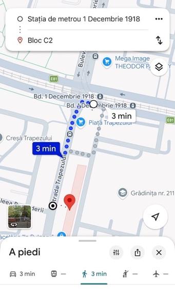 Apartament cu 3 camere decomandat, mobilat în 1 Decembrie 1918
