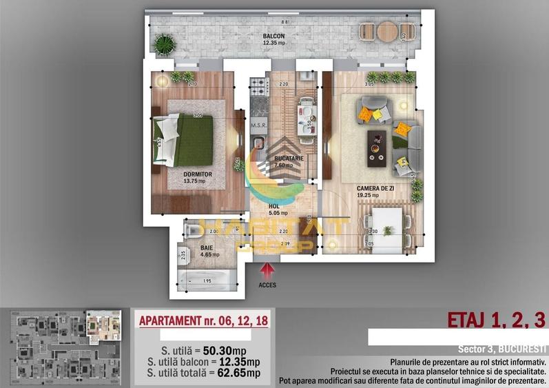 Apartament cu 2 camere decomandat în Nicolae Grigorescu