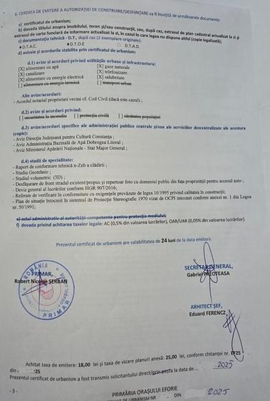 Teren construcții, vedere frontala la mare și Certificat Urbanism - Eforie - 8